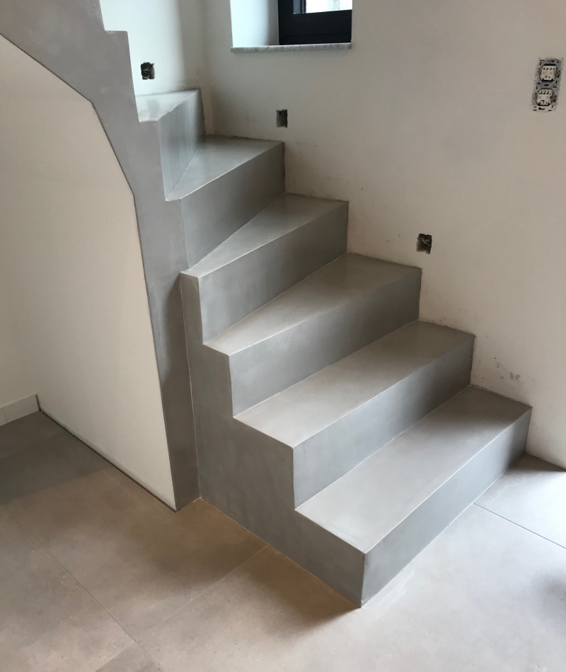 Réalisation escaliers design en Mortex et résine époxy 1- MadebyFDK